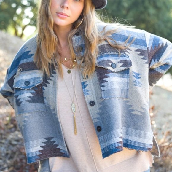 Aztec Jacket - Teal - Picture 7 of 11